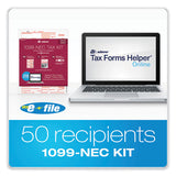 1099-nec + 1096 Tax Form Bundle, Inkjet/laser, Five-part Carbonless, 8.5 X 3.67, 3 Forms/sheet, 24 Forms Total
