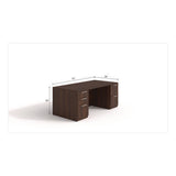 Alera Seville Series Double Pedestal Desk, 72" X 36" X 29", Mahogany