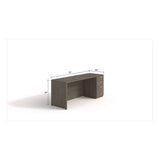 Alera Seville Series Credenza With Pedestal, Right Pedestal, 72w X 24d X 29h, Walnut