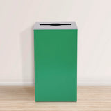 29 Gallon Trash/recycling Cans, Steel, Green Can With Mixed Lid