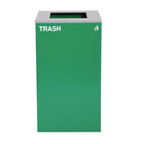 29 Gallon Trash/recycling Cans, Steel, Green Trash Can With Square Lid