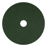 Scrubbing Pads, 16" Diameter, Green, 5/carton