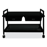 Underdesk Machine Stand With Drawers, 25.3w X 15.8d X 15.4h, Black, Ships In 4-6 Business Days