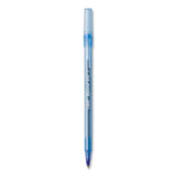 Round Stic Xtra Life Ballpoint Pen, Stick, Medium 1 Mm, Blue Ink, Translucent Blue Barrel, 144/pack