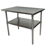 Stainless Steel Flat Top Work Tables, 48w X 24d X 36h, Silver, 2/pallet, Ships In 4-6 Business Days