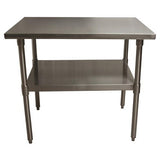 Stainless Steel Flat Top Work Tables, 48w X 30d X 36h, Silver, 2/pallet, Ships In 4-6 Business Days