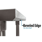 Stainless Steel 5" Riser Top Tables, 60w X 30d X 39.75h, Silver, 2/pallet, Ships In 4-6 Business Days