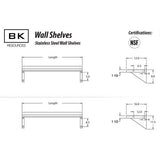 Stainless Steel Economy Overshelf, 32w X 16d X 11.5h, Stainless Steel, Silver, 2/pallet, Ships In 4-6 Business Days