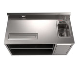 Stainless Steel Beverage Table With Right Sink, Rectangular, 30" X 60" X 41.5", Silver Top/base, Ships In 4-6 Business Days