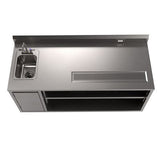 Stainless Steel Beverage Table With Left Sink, Rectangular, 30" X 72" X 41.5", Silver, Ships In 4-6 Business Days