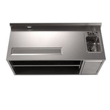 Stainless Steel Beverage Table With Right Sink, Rectangular, 30" X 72" X 41.5", Silver, Ships In 4-6 Business Days