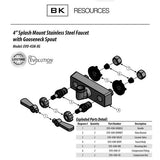 Evolution Splash Mount Stainless Steel Faucet, 9.06" Height/4.5" Reach, Stainless Steel, Ships In 4-6 Business Days