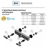 Evolution Splash Mount Stainless Steel Faucet, 4.69" Height/12" Reach, Stainless Steel, Ships In 4-6 Business Days