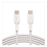 Boost Charge Braided Usb-c To Usb-c Cable, 3.3 Ft, White