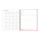 Roosevelt Pink Academic Weekly/monthly Planner, Floral Artwork, 11" X 8.5", Pink/gray Cover, 12-month (july-june): 2024-2025
