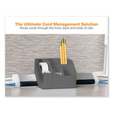 Konnect Desk Organizer And Cable Management Nine-piece Kit, Plastic, Gray