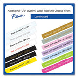 Tze Series Standard Adhesive Laminated Labeling Tape, 0.5", Black On White, 4/pack