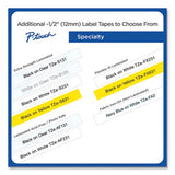 Tze Series Standard Adhesive Laminated Labeling Tape, 0.5", Black On White, 6/pack