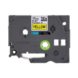 Tze Flexible Tape Cartridge For P-touch Labelers, 0.47" X 26.2 Ft, Black On Yellow