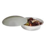 Round Aluminum To-go Containers With Lid, 48 Oz, 9" Diameter X 1.66"h, Silver, 200/carton