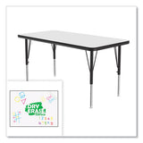 Markerboard Activity Tables, Rectangular, 48" X 24" X 19" To 29", White Top, Black Legs, 4/pallet, Ships In 4-6 Business Days