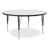 Dry Erase Markerboard Activity Tables, Round, 42" X 19" To 29", White Top, Black Legs, 4/pallet, Ships In 4-6 Business Days