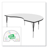 Markerboard Activity Table, Kidney Shape, 72" X 48" X 19" To 29", White Top, Black Legs, 4/pallet, Ships In 4-6 Business Days