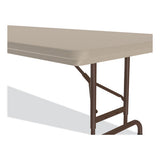 Adjustable Folding Tables, Rectangular, 60" X 30" X 22" To 32", Mocha Top, Brown Legs, 4/pallet, Ships In 4-6 Business Days