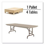 Adjustable Folding Tables, Rectangular, 72" X 30" X 22" To 32", Mocha Top, Brown Legs, 4/pallet, Ships In 4-6 Business Days