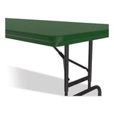 Adjustable Folding Tables, Rectangular, 72" X 30" X 22" To 32", Green Top, Black Base, 4/pallet, Ships In 4-6 Business Days