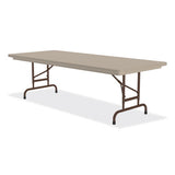Adjustable Folding Tables, Rectangular, 96" X 30" X 22" To 32", Mocha Top, Brown Legs, 4/pallet, Ships In 4-6 Business Days