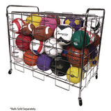 Portable Ball Locker, Metal, 176 Lb Capacity, 24 X 41 X 36, Chrome
