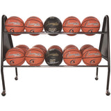Heavy-duty Ball Cart, Metal, 132 Lb Capacity, 18 X 51 X 38, Black