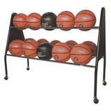 Heavy-duty Ball Cart, Metal, 132 Lb Capacity, 18 X 51 X 38, Black