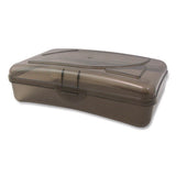 Plastic School Box, 1 Compartment, 8 X 5.13 X 2.13, Randomly Assorted Colors, 6/carton