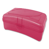 Plastic School Box, 1 Compartment, 8 X 5.13 X 2.13, Randomly Assorted Colors, 6/carton