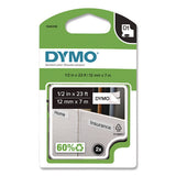 D1 Standard Labels, 0.5" X 23 Ft, Black Print On White Tape, 2/pack