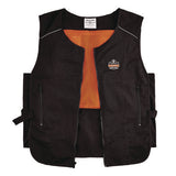 Chill-its 6260 Lightweight Phase Change Cooling Vest With Packs, Cotton/poly, 2x-large/3x-large, Black, Ships In 1-3 Bus Days