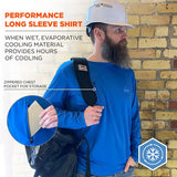 Chill-its 6689 Cooling Long Sleeve Sun Shirt With Uv Protection, Small, Blue, Ships In 1-3 Business Days