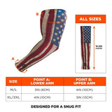 Chill-its 6695 Sun Protection Arm Sleeves, Polyester/spandex, Medium/large, American Flag, Ships In 1-3 Business Days