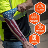 Chill-its 6695 Sun Protection Arm Sleeves, Polyester/spandex, Medium/large, American Flag, Ships In 1-3 Business Days