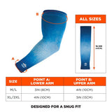 Chill-its 6695 Sun Protection Arm Sleeves, Polyester/spandex, Medium/large, Blue, Ships In 1-3 Business Days