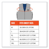 Chill-its 6665 Embedded Polymer Cooling Vest With Zipper, Nylon/polymer, 2x-large, Gray, Ships In 1-3 Business Days