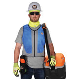 Chill-its 6667 Wet Evaporative Pva Cooling Vest With Zipper, Pva, 5x-large, Blue, Ships In 1-3 Business Days
