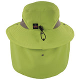 Chill-its 8934 Ranger Hat With Neck Shade, Microfiber/polyester, Small/medium, Lime, Ships In 1-3 Business Days