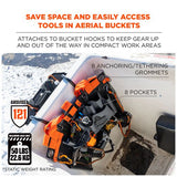 Arsenal 5710 Bucket Truck Tool Board, Tethering Points, 8 Compartments, 24" X 22", Tarpaulin, Gray, Ships In 1-3 Bus Days