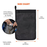 Arsenal 5718 Zippered Mesh Wash Bag, 8 X 10, Polyester, Black, 10/pack, Ships In 1-3 Business Days