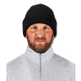 N-ferno 6811z Rib Knit Hat With Zipper For Bump Cap Insert, One Size Fits Most, Black, Ships In 1-3 Business Days