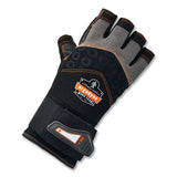 Proflex 910 Half-finger Impact Gloves + Wrist Support, Black, Small, Pair, Ships In 1-3 Business Days