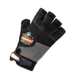 Proflex 901 Half-finger Leather Impact Gloves, Black, Large, Pair, Ships In 1-3 Business Days